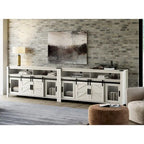 Farmhouse Barn Door TV Stand, Living Room Entertainment Center