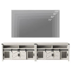 Farmhouse Barn Door TV Stand, Living Room Entertainment Center