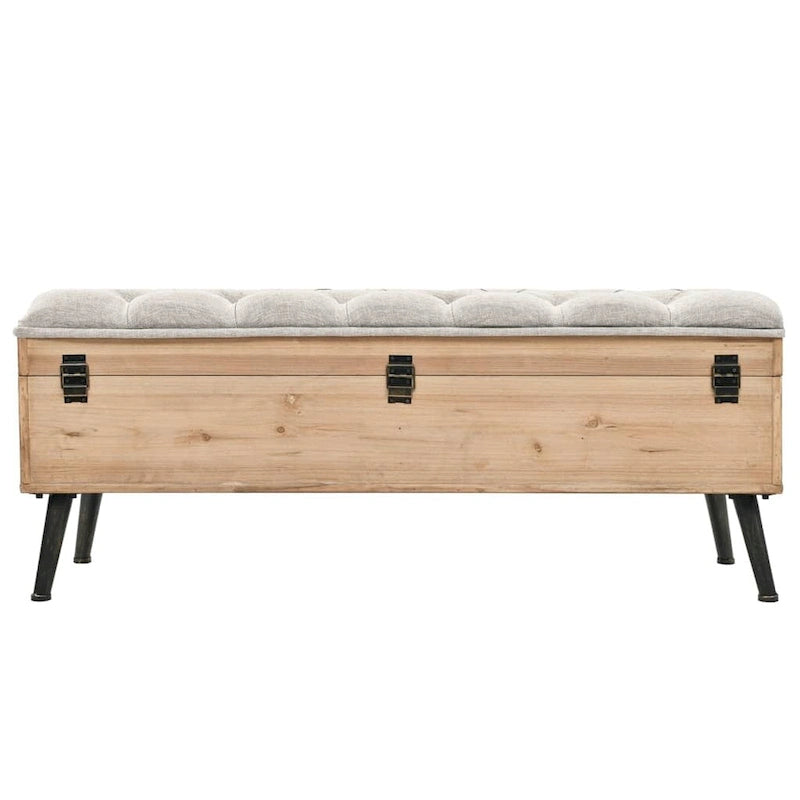 vidaXL Storage Bench 43.3 Solid Wood Fir - 43.3 x 15.7 x 19.7