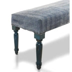 47 Antique Blue Distressed Rectangular Bench