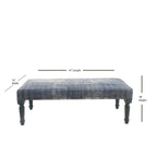 47 Antique Blue Distressed Rectangular Bench