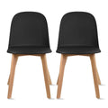 Set of 2 Plastic Dining Side Chair Wood For Event Kitchen Office Event Garden Patio Cafe