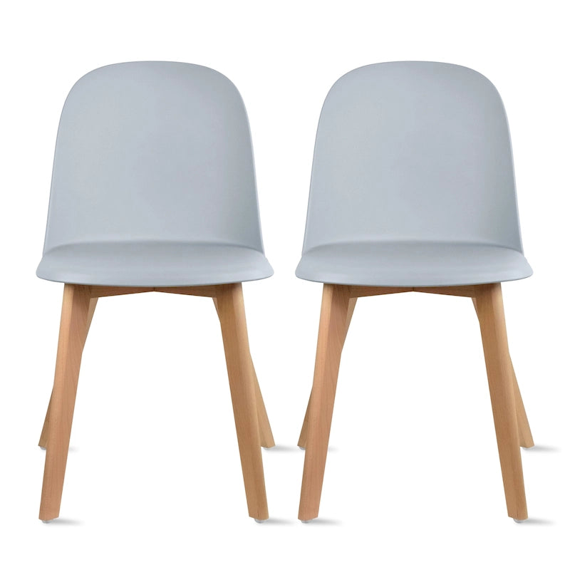 Set of 2 Plastic Dining Side Chair Wood For Event Kitchen Office Event Garden Patio Cafe