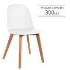 Set of 2 Plastic Dining Side Chair Wood For Event Kitchen Office Event Garden Patio Cafe