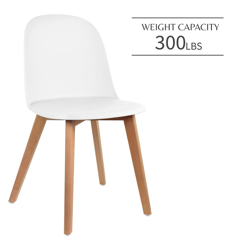 Set of 2 Plastic Dining Side Chair Wood For Event Kitchen Office Event Garden Patio Cafe