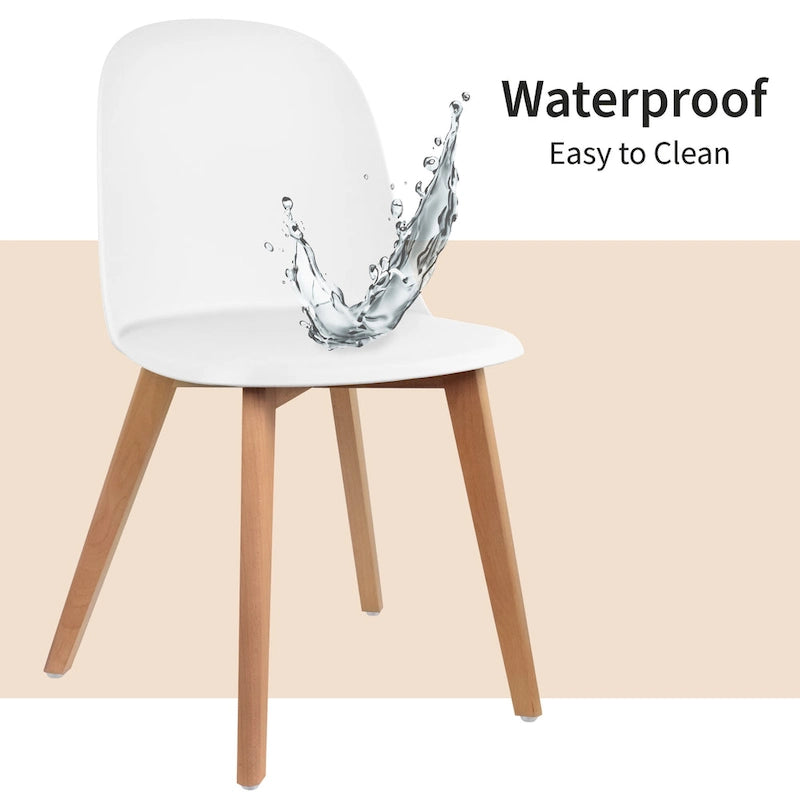 Set of 2 Plastic Dining Side Chair Wood For Event Kitchen Office Event Garden Patio Cafe