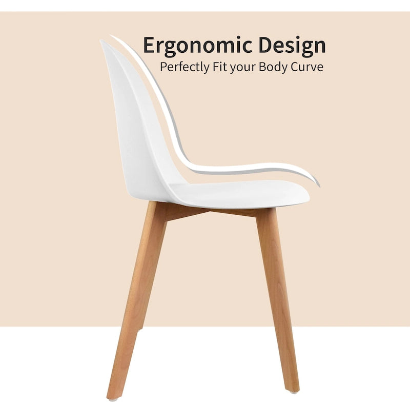 Set of 2 Plastic Dining Side Chair Wood For Event Kitchen Office Event Garden Patio Cafe