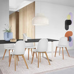 Set of 2 Plastic Dining Side Chair Wood For Event Kitchen Office Event Garden Patio Cafe