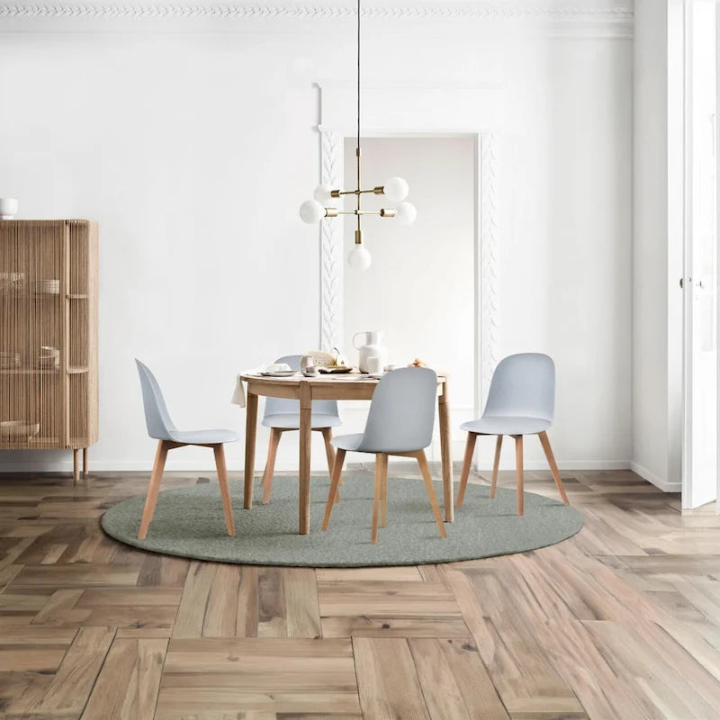 Set of 2 Plastic Dining Side Chair Wood For Event Kitchen Office Event Garden Patio Cafe