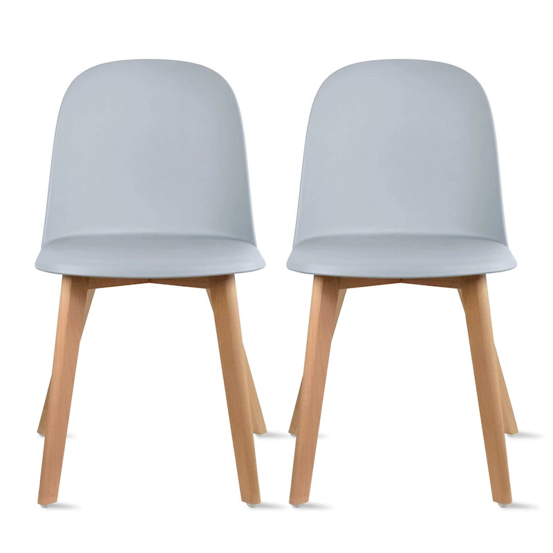 Set of 2 Plastic Dining Side Chair Wood For Event Kitchen Office Event Garden Patio Cafe