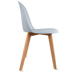 Set of 2 Plastic Dining Side Chair Wood For Event Kitchen Office Event Garden Patio Cafe