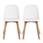 Set of 2 Plastic Dining Side Chair Wood For Event Kitchen Office Event Garden Patio Cafe