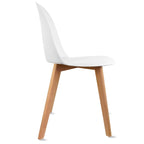 Set of 2 Plastic Dining Side Chair Wood For Event Kitchen Office Event Garden Patio Cafe
