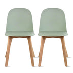 Set of 2 Plastic Dining Side Chair Wood For Event Kitchen Office Event Garden Patio Cafe