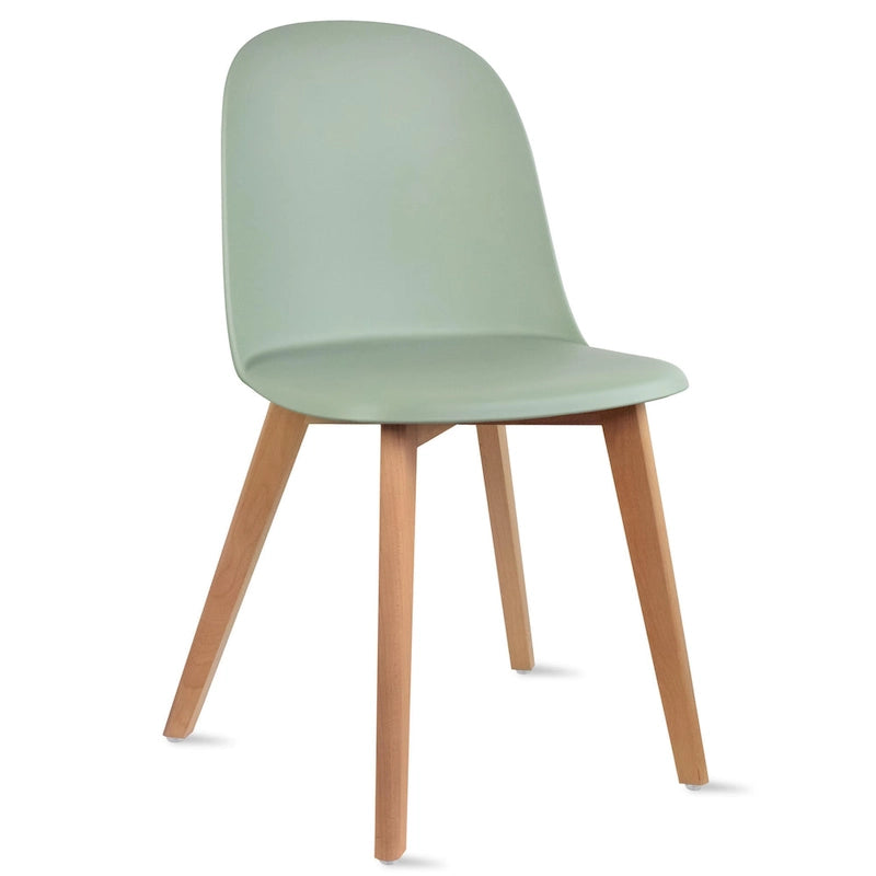 Set of 2 Plastic Dining Side Chair Wood For Event Kitchen Office Event Garden Patio Cafe