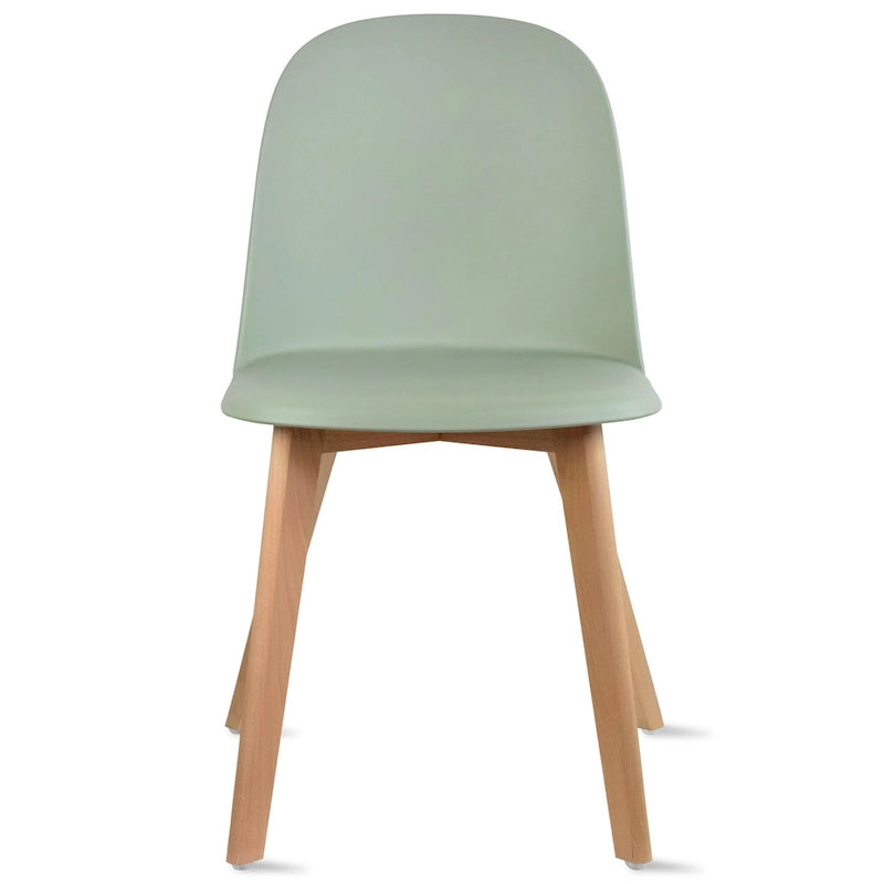 Set of 2 Plastic Dining Side Chair Wood For Event Kitchen Office Event Garden Patio Cafe