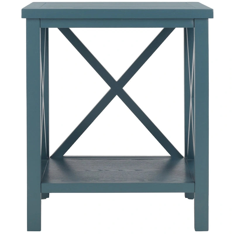SAFAVIEH Yasumi White Cross Back End Table - 18.1 x 13.4 x 21.5 - 18Wx13Dx22H