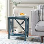 SAFAVIEH Yasumi White Cross Back End Table - 18.1 x 13.4 x 21.5 - 18Wx13Dx22H