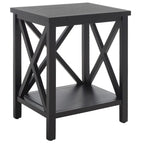 SAFAVIEH Yasumi White Cross Back End Table - 18.1 x 13.4 x 21.5 - 18Wx13Dx22H