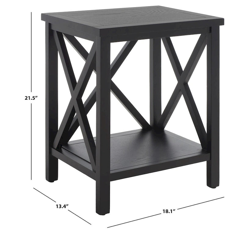 SAFAVIEH Yasumi White Cross Back End Table - 18.1 x 13.4 x 21.5 - 18Wx13Dx22H