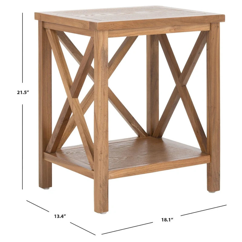 SAFAVIEH Yasumi White Cross Back End Table - 18.1 x 13.4 x 21.5 - 18Wx13Dx22H