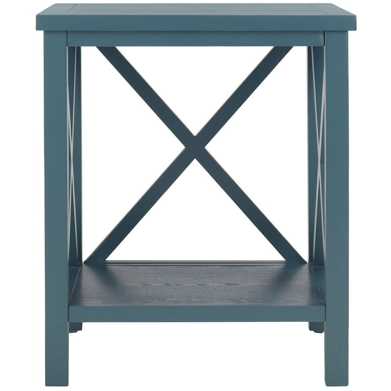 SAFAVIEH Yasumi White Cross Back End Table - 18.1 x 13.4 x 21.5 - 18Wx13Dx22H