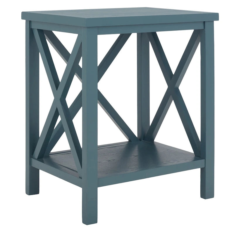 SAFAVIEH Yasumi White Cross Back End Table - 18.1 x 13.4 x 21.5 - 18Wx13Dx22H