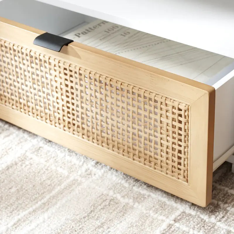 SAFAVIEH Kaitlyn 2-Drawer 1-Shelf Entertainment Media Stand (Fits Up To 55 Flatscreen TV) - 48Wx16Dx17H