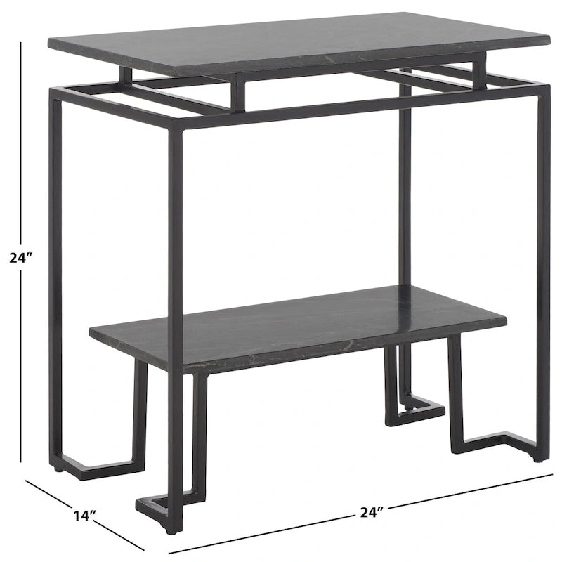 SAFAVIEH Malvina Single Shelf Rectangle Accent Table - 24 L x 14 D x 24 H - 24Wx14Dx24H