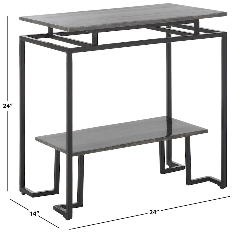 SAFAVIEH Malvina Single Shelf Rectangle Accent Table - 24 L x 14 D x 24 H - 24Wx14Dx24H