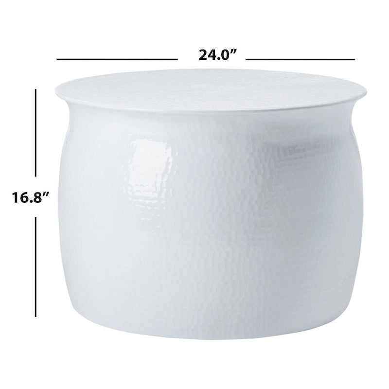 SAFAVIEH Karel Silver Metal Table Stool - 24 W x 24 L x 16.8 H - 24Wx24Dx17H