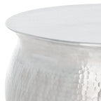 SAFAVIEH Karel Silver Metal Table Stool - 24 W x 24 L x 16.8 H - 24Wx24Dx17H