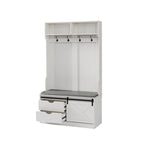 Hall Tree with Coat Rack, Bench, Drawers