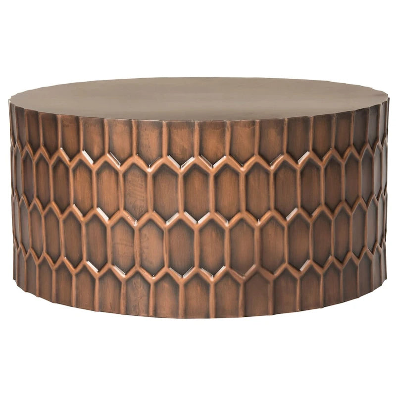 SAFAVIEH Marita Antique Copper Coffee Table - 29 x 29 x 15 - 29Wx29Dx15H