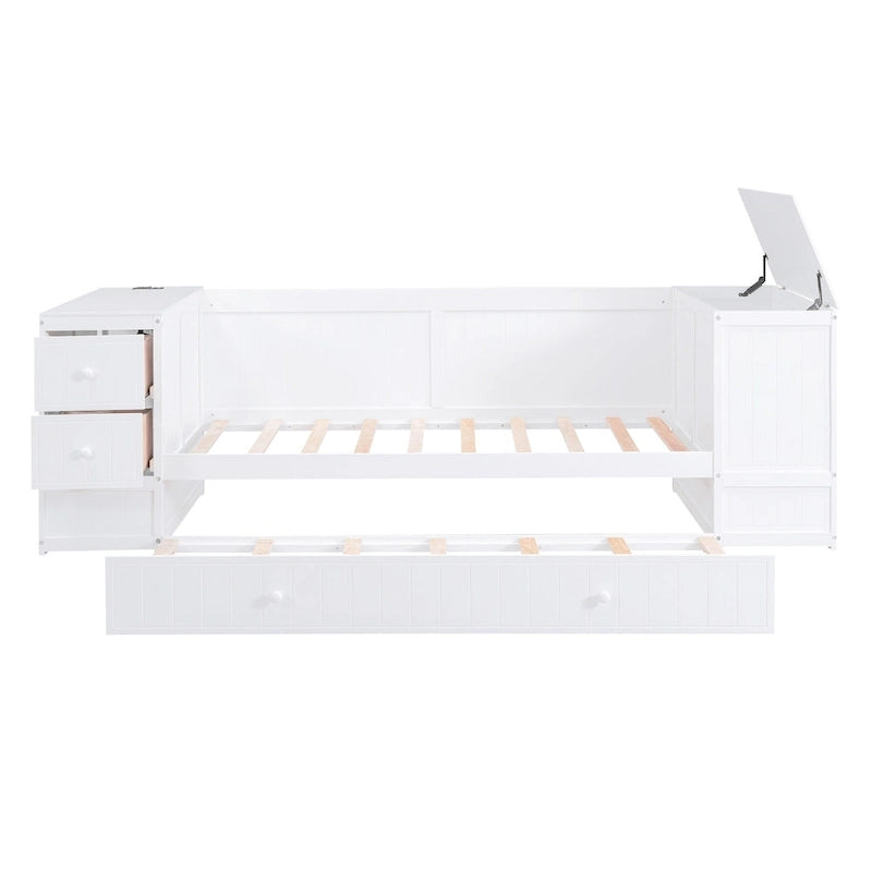 Twin Size Daybed with Storage Arms