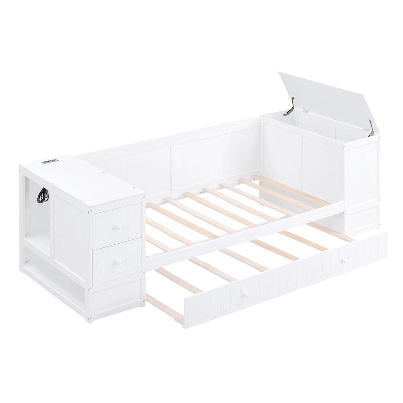 Twin Size Daybed with Storage Arms