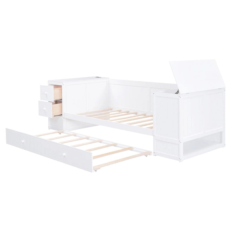 Twin Size Daybed with Storage Arms
