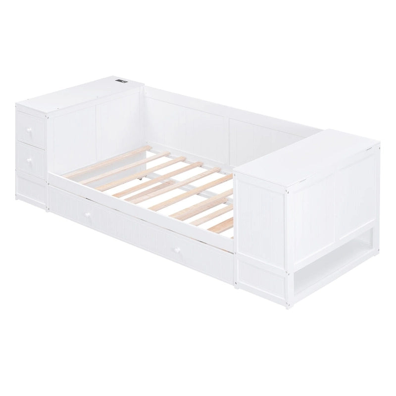 Twin Size Daybed with Storage Arms