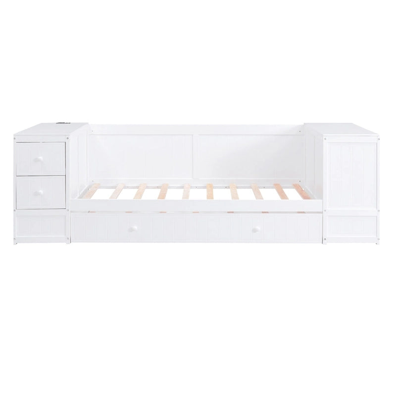 Twin Size Daybed with Storage Arms