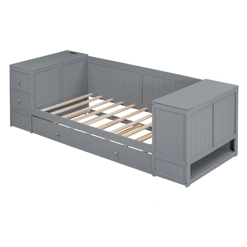 Twin Size Daybed with Storage Arms