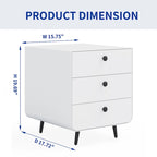 Modern Steel Nightstand Storage Cabinet with 3 Drawers for Living Room,Bedroom