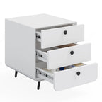Modern Steel Nightstand Storage Cabinet with 3 Drawers for Living Room,Bedroom