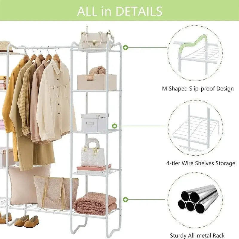 Portable Closet Wardrobe - 15.36D x 49.2W x 62.99H