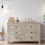 Farmhouse Style Wooden Dresser with 6 Drawer