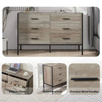 48.58 Modern Rustic Grey Wood Dresser Chest With Drawers