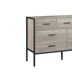 48.58 Modern Rustic Grey Wood Dresser Chest With Drawers