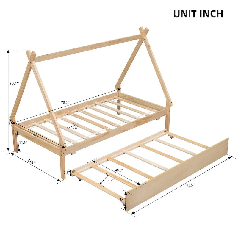 WW Twin size Tent Floor Bed