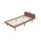 Minimalist Design Twin Size Wooden Platform Bed Frame with Charging Station