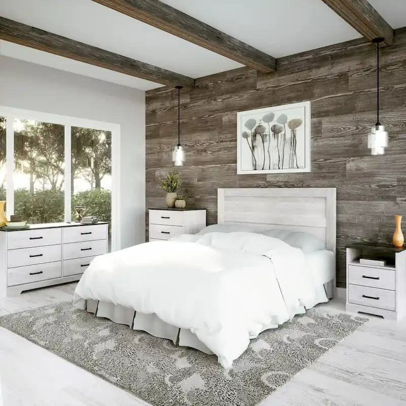 Prepac Rustic Ridge Farmhouse Headboard, Bedroom Furniture