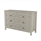 Retro Farmhouse Style Wooden Dresser with 6 Drawer, Storage Cabinet for Bedroom